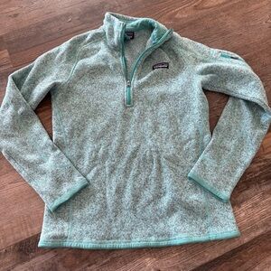Patagonia Mint Green Half-Zip Better Sweater